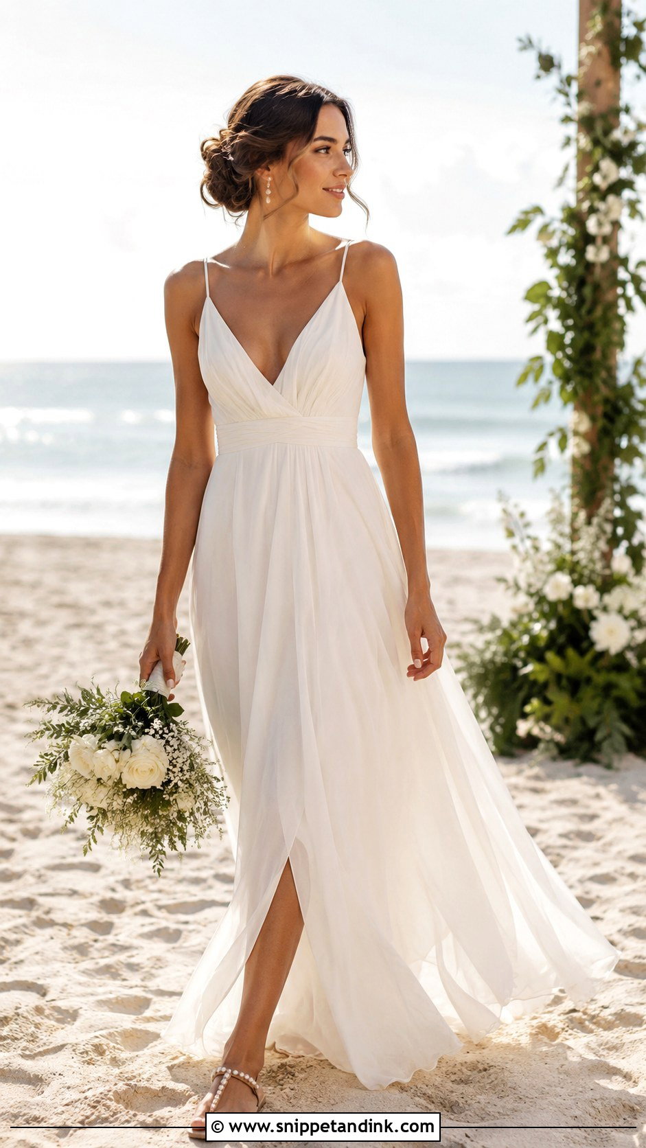 Chiffon Beach Wedding Dress - Snippet and Ink - 30 Beach Wedding Dresses