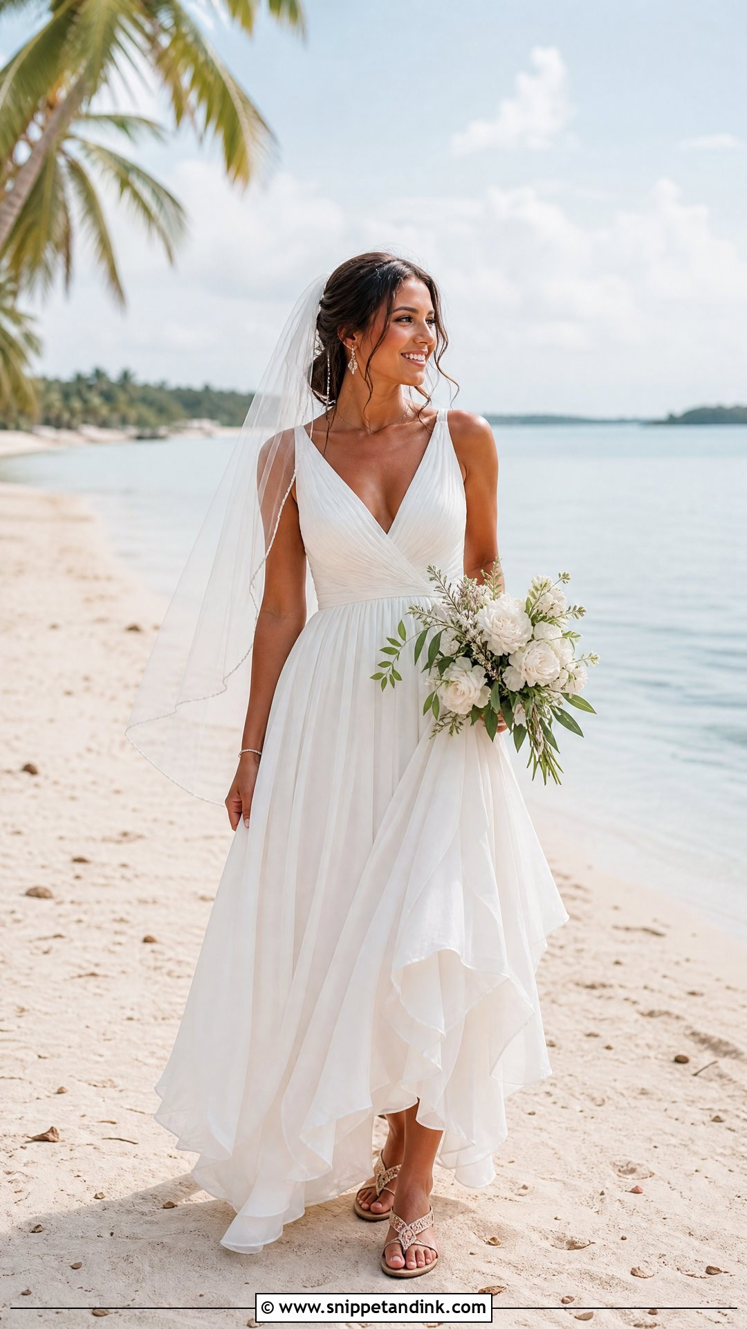 Chiffon Beach Wedding Dress - Snippet and Ink - 20 Wedding Bridal Dress Ideas