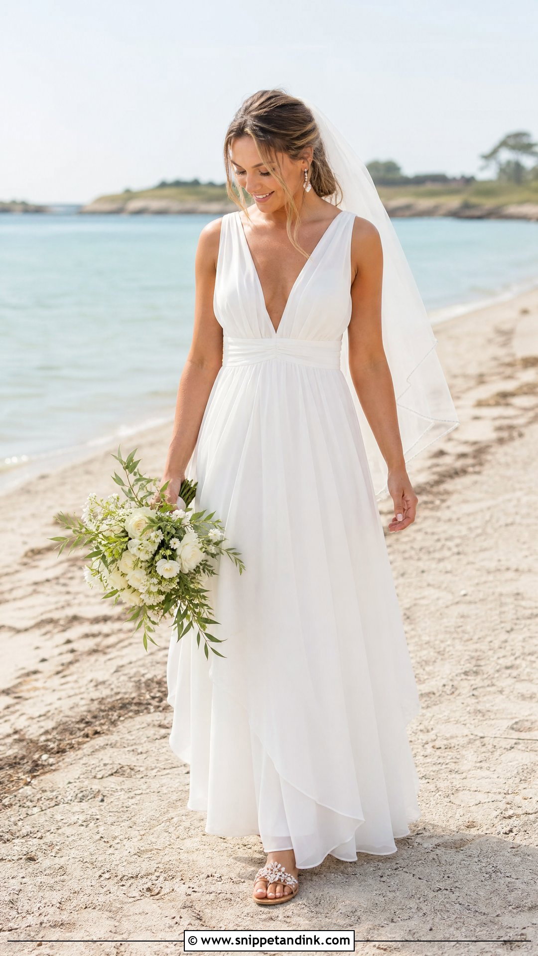 Chiffon Beach Wedding Dress - Snippet and Ink - 20 Wedding Dress Without Train Ideas