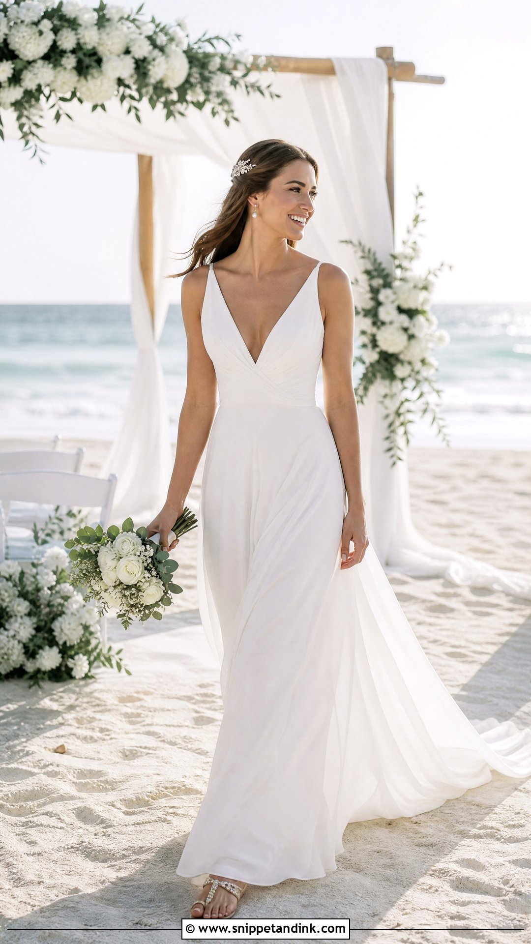 Chiffon Beach Wedding Dress With Train - Snippet and Ink - 25 Wedding Dress with Train Ideas