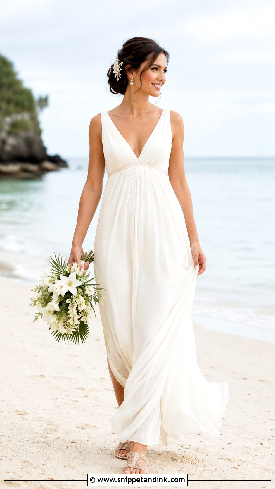 Chiffon Beach Wedding Gown - Snippet and Ink - 20 Gowns Dresses for Wedding