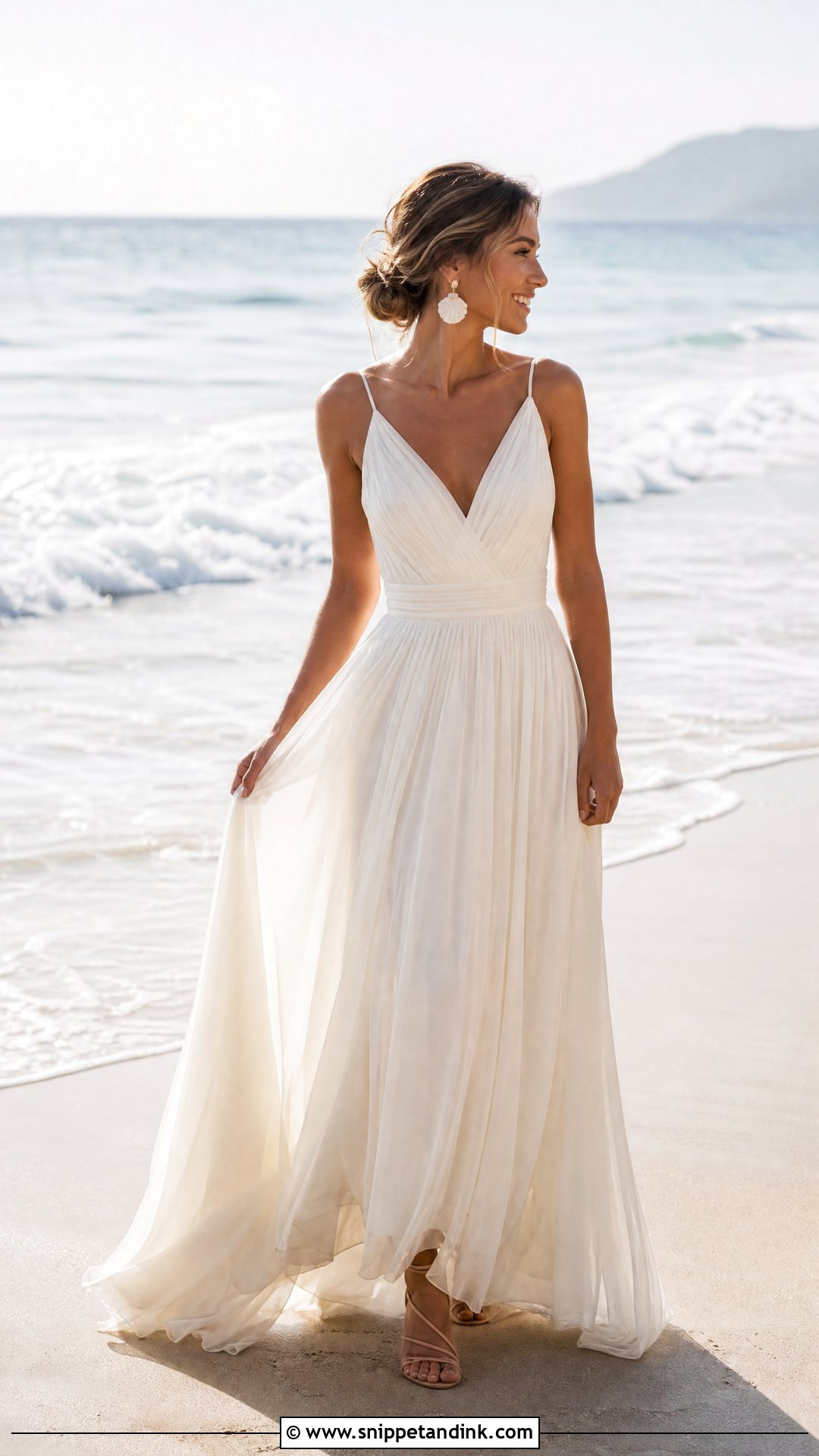 Chiffon Boho Beach Wedding Dress - Snippet and Ink - 25 Beach Wedding Dress Boho Ideas