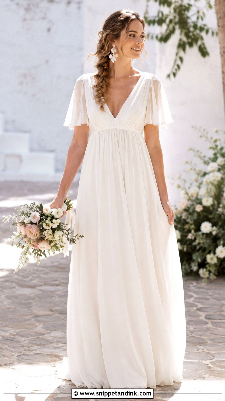 Chiffon Boho Spring Wedding Dress - Snippet and Ink - 20 Boho Spring Wedding Dress Ideas