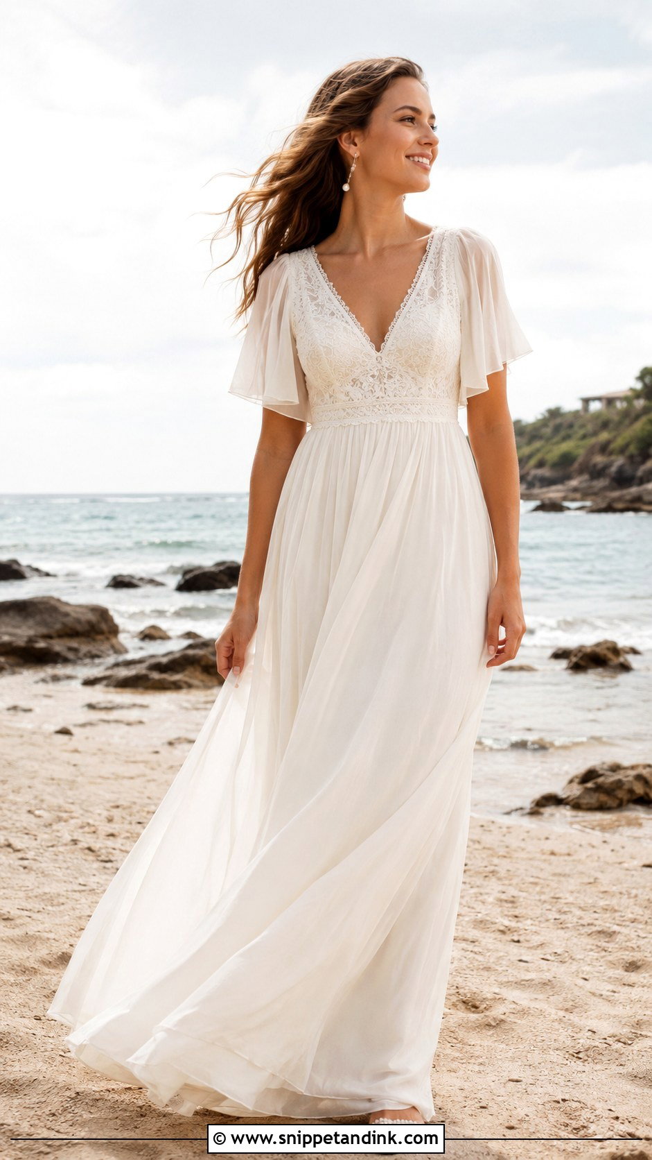 Chiffon Boho Wedding Dress - Snippet and Ink - 30 Boho Wedding Dress Ideas