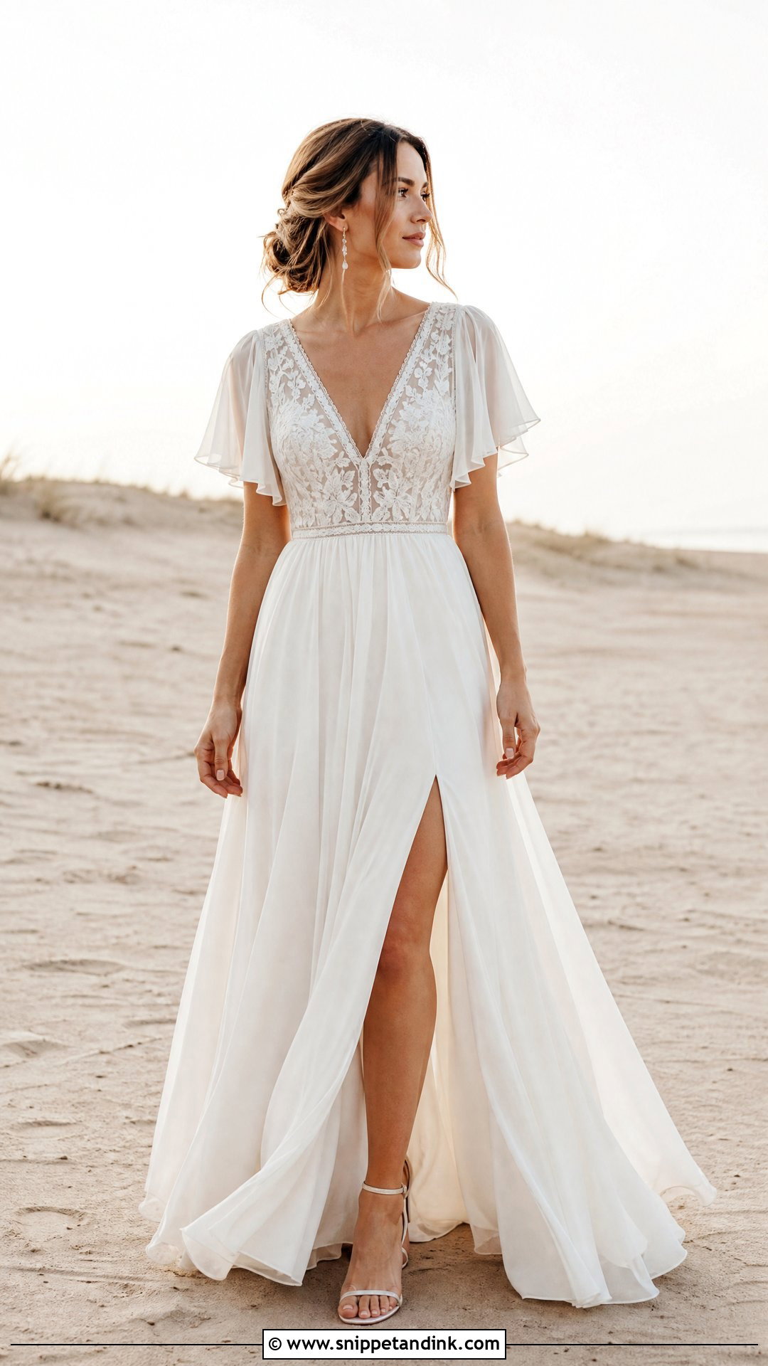 Chiffon Boho Wedding Dress - Snippet and Ink - 25 Boho Whimsical Wedding Dress Ideas