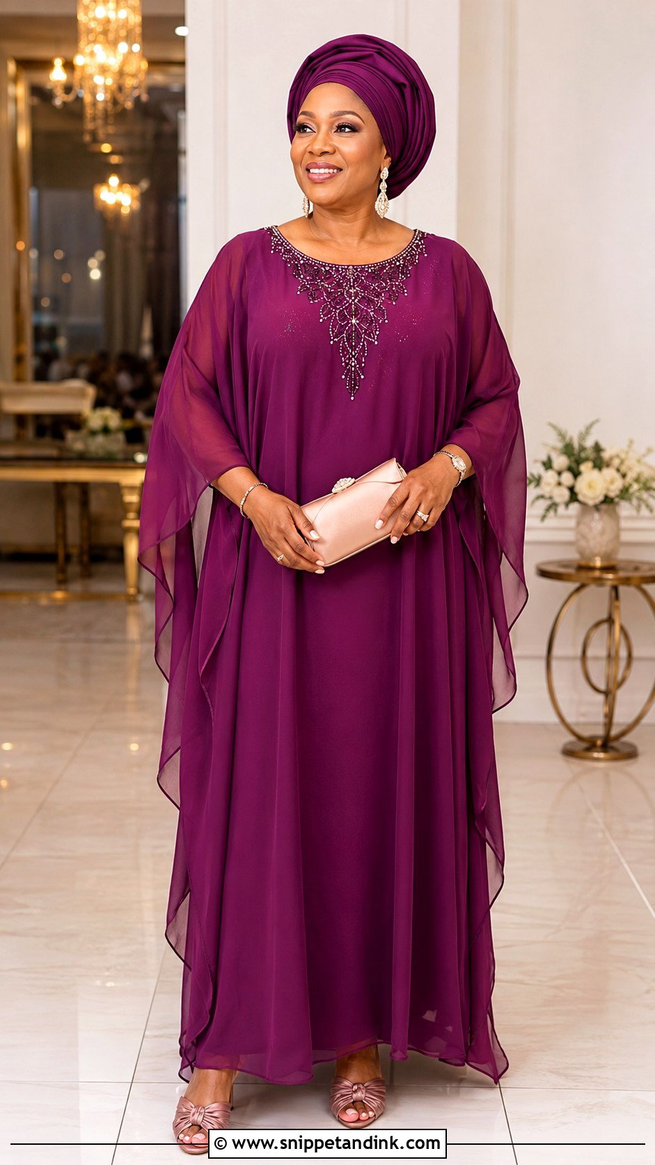 Chiffon Boubou Nigerian Gown - Snippet and Ink - 20 Nigerian Gown Ideas