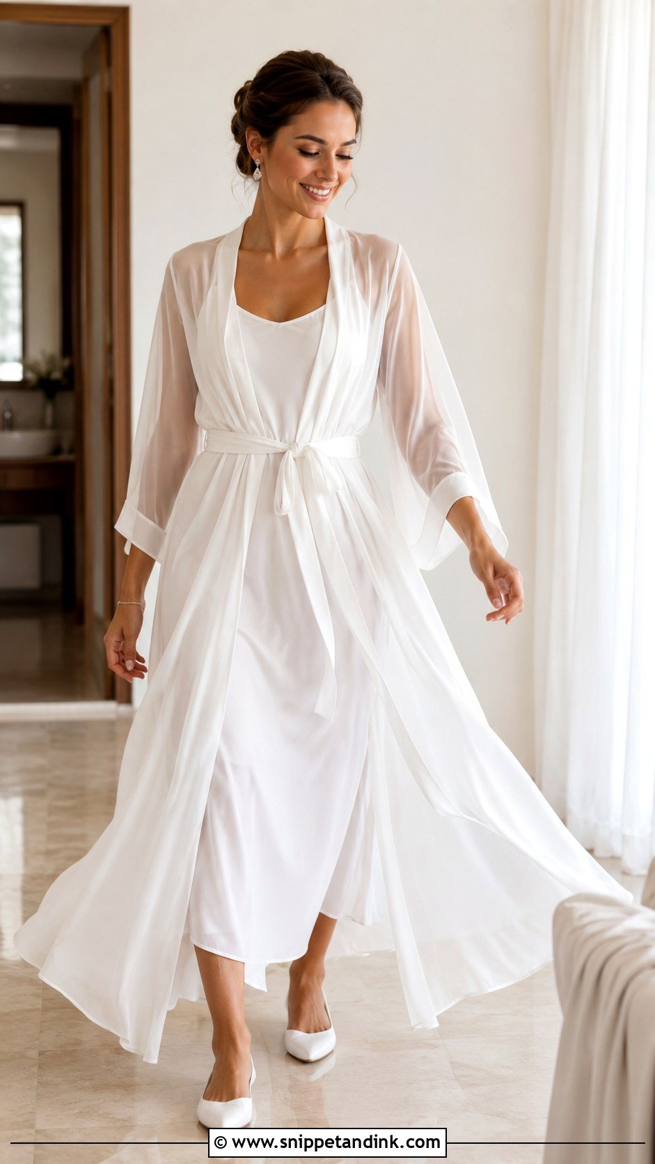Chiffon Bridal Dressing Gown - Snippet and Ink - 20 Bridal Dressing Gown Ideas