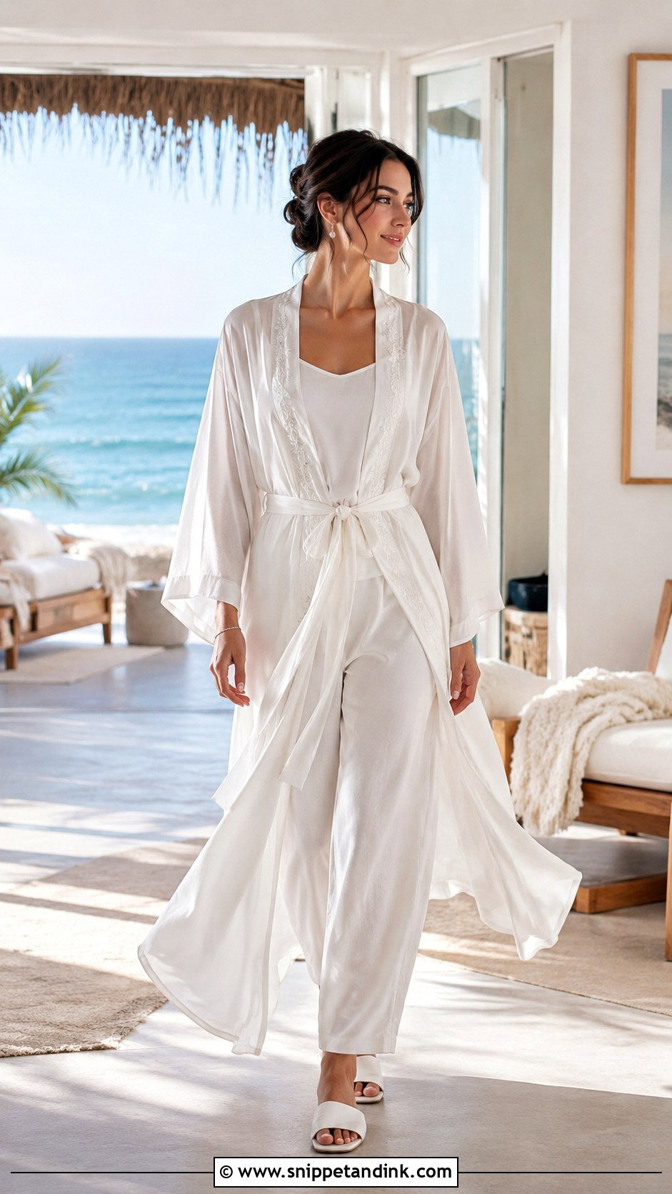 Chiffon Bridal Kimono Outfit - Snippet and Ink - 20 Bride Kimono Ideas