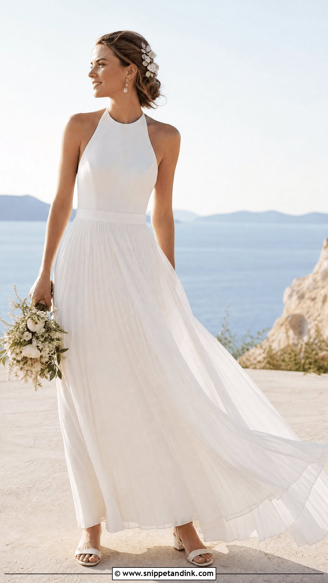 Chiffon Bridal Skirt With Halter Top - Snippet and Ink - 20 Bridal Skirts Ideas