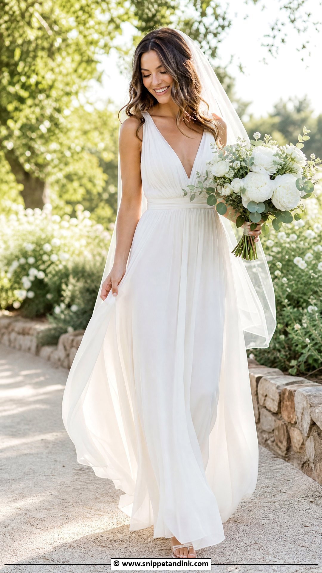 Chiffon Bride Dress - Snippet and Ink - 35 Bride Dress Ideas