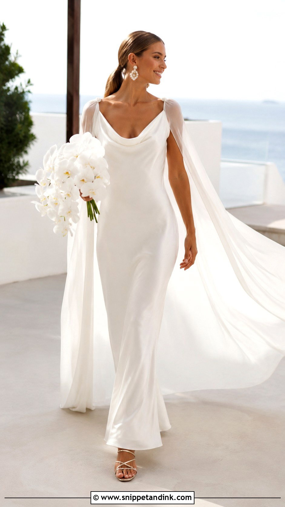 Chiffon Cape Whimsical Bridal Look - Snippet and Ink - 20 Whimsical Bride Ideas