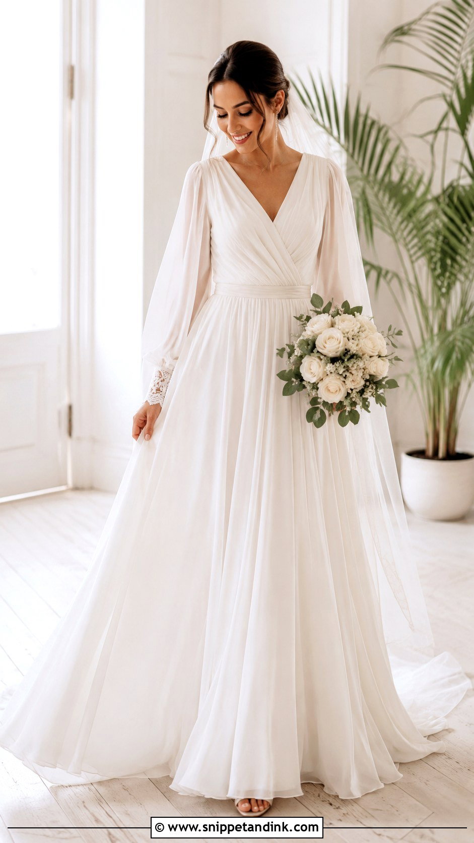 Chiffon Christian Bridal Gown - Snippet and Ink - 30 Christian Bridal Gown Ideas