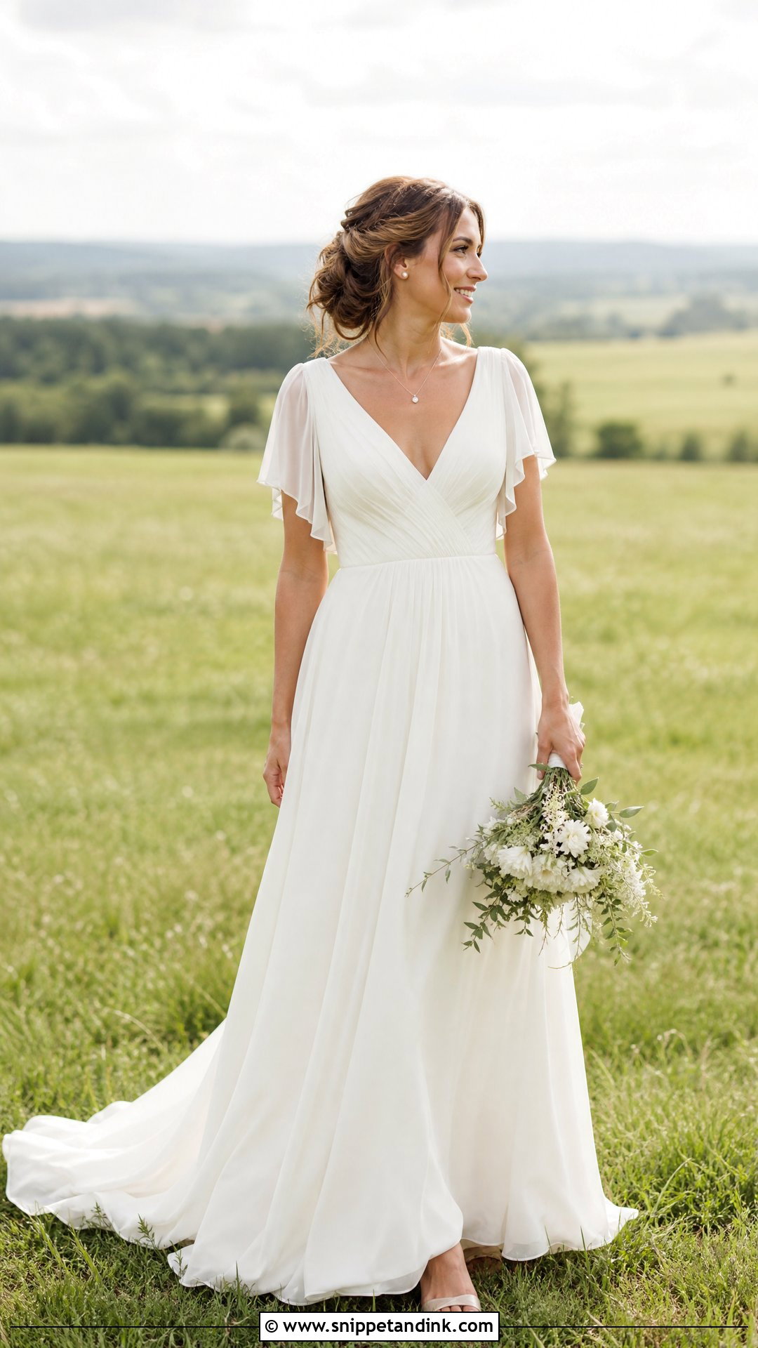 Chiffon Country Wedding Dress - Snippet and Ink - 20 Simple Country Wedding Dresses