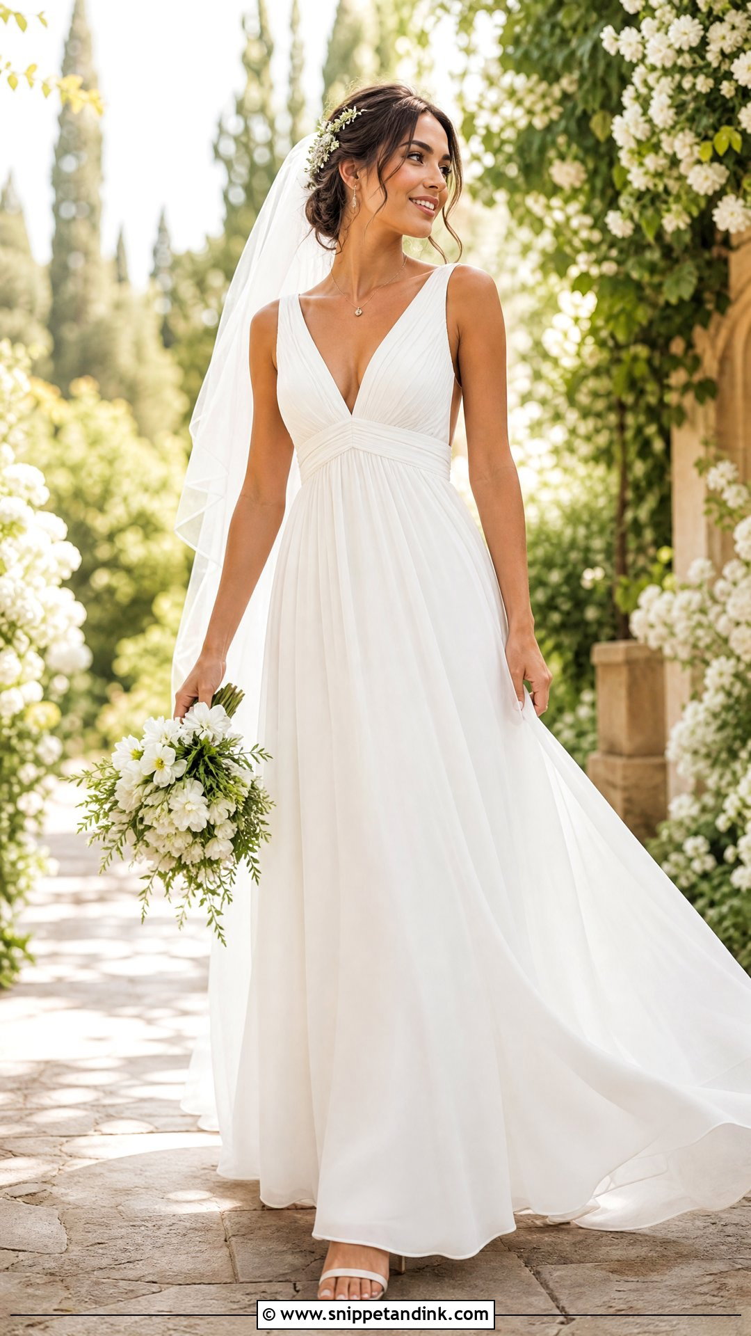 Chiffon Empire Waist Bridal Dress - Snippet and Ink - 25 Bridal Dresses Simple Elegant