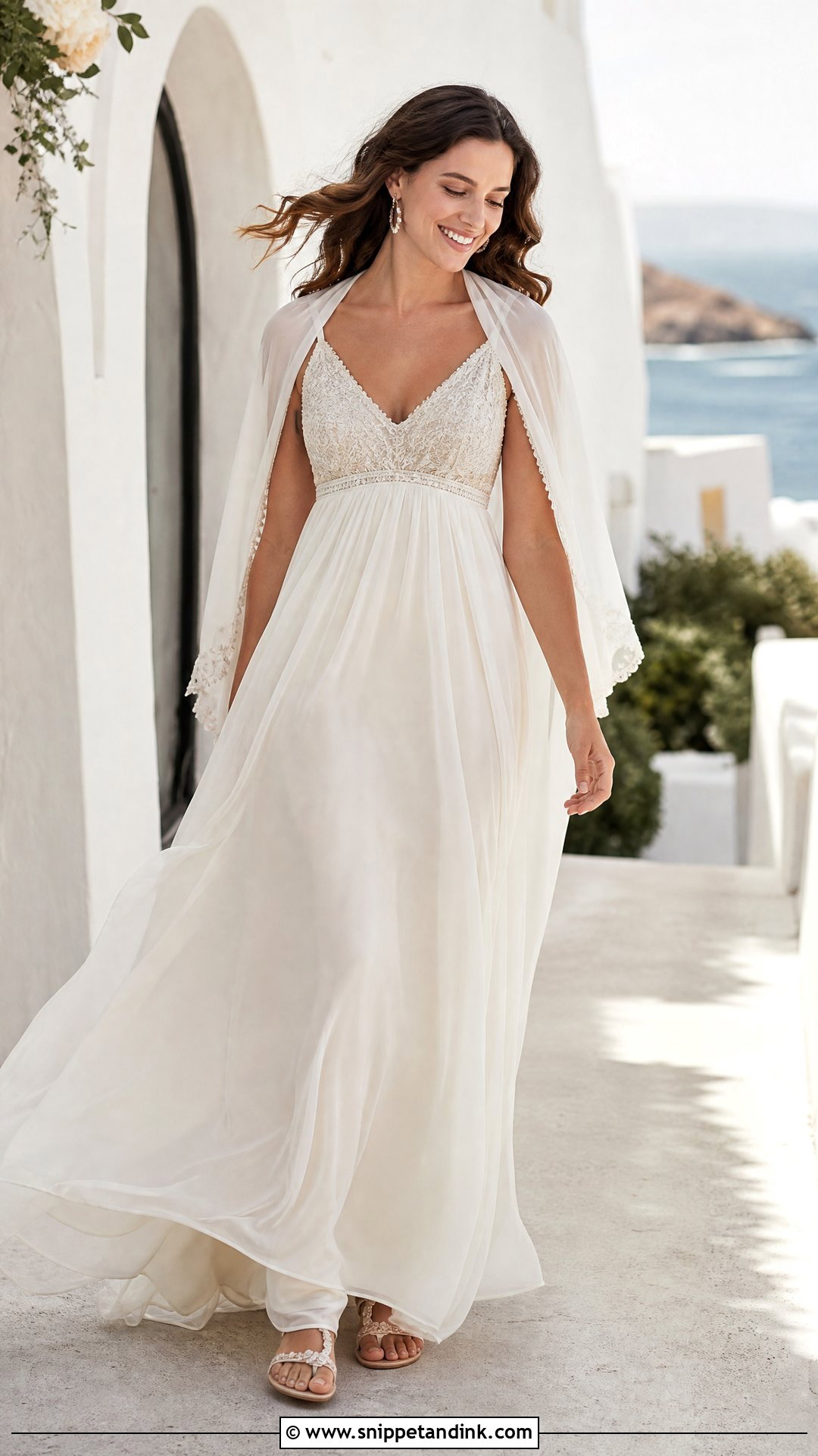 Chiffon Empire Waist Bride Dress - Snippet and Ink - 20 Romantic Bride Dress Ideas