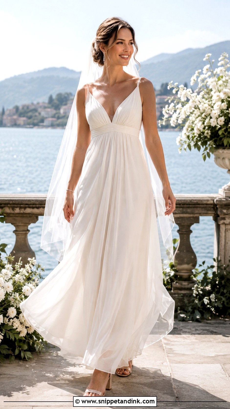 Chiffon Empire Waist Morning Wedding Dress - Snippet and Ink - 20 Morning Wedding Dress Ideas