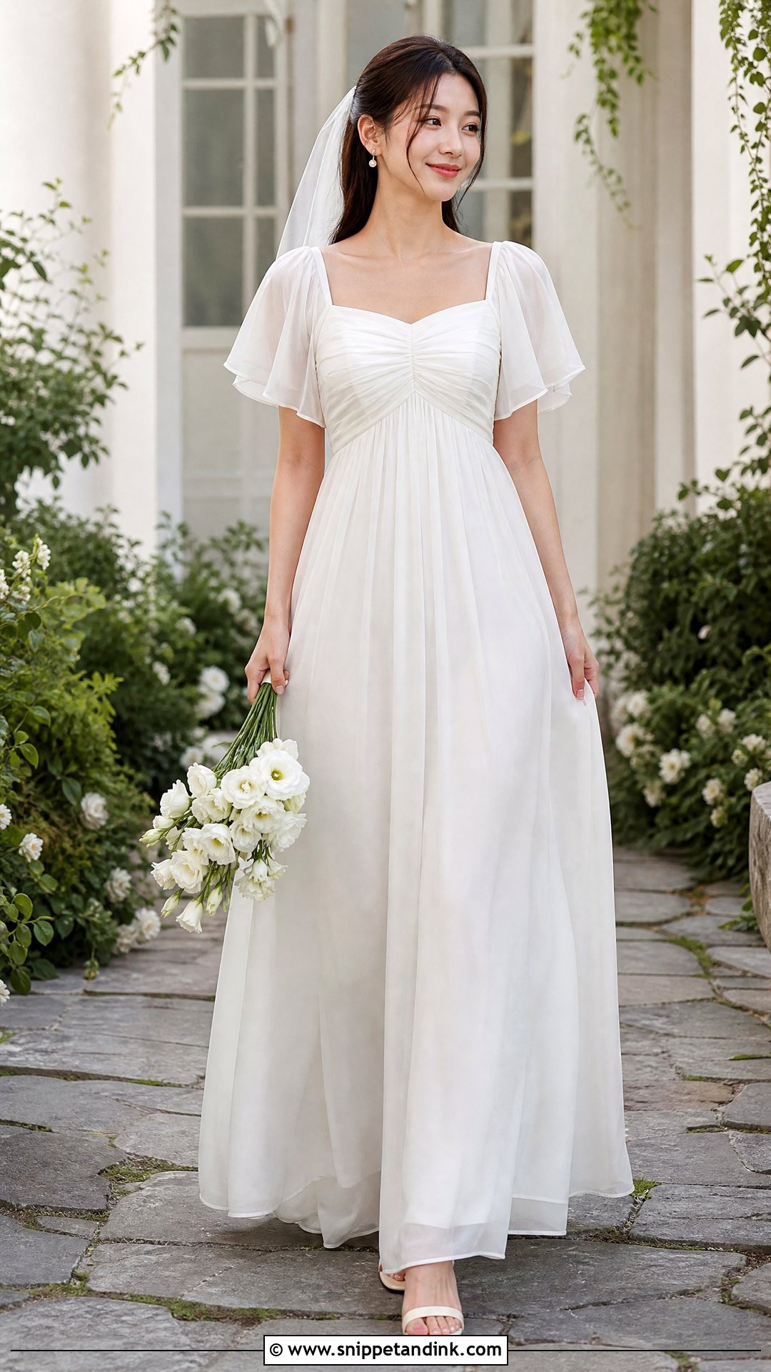 Chiffon Empire Waist Ulzzang Wedding Dress - Snippet and Ink - 20 Ulzzang Wedding Dress Ideas