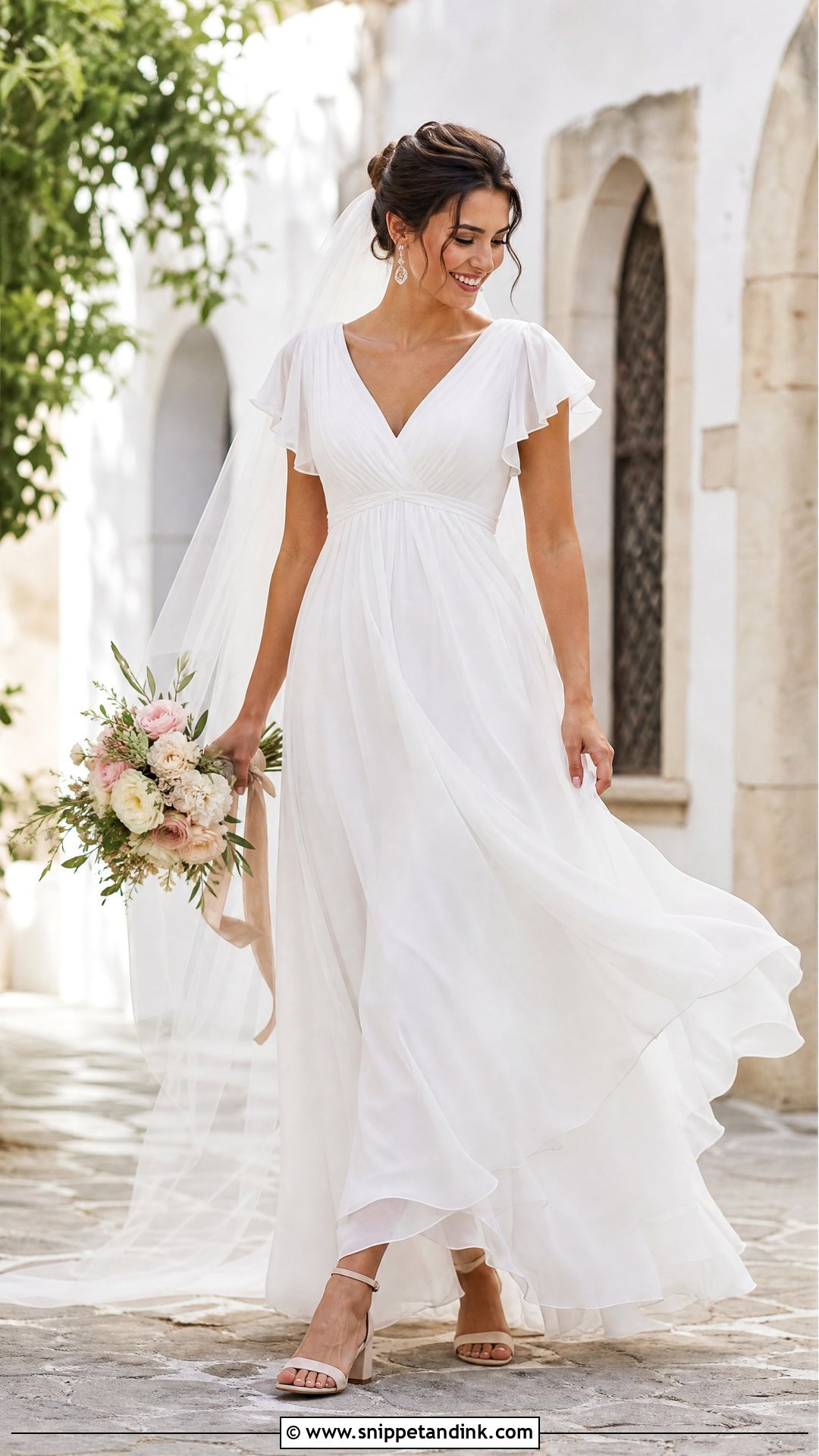 Chiffon Empire Waist Wedding Dress - Snippet and Ink - 20 Sewing Wedding Dress Ideas