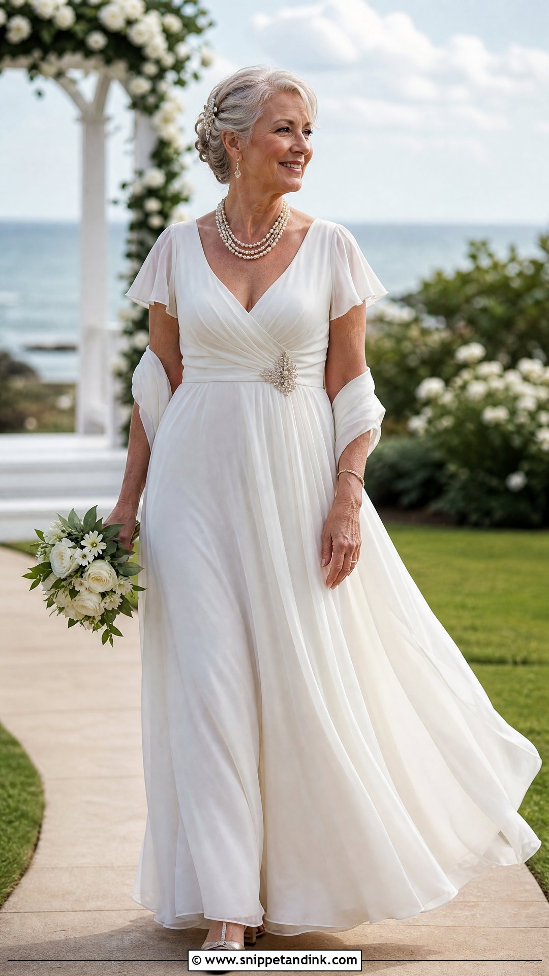 Chiffon Empire Waist Wedding Dress - Snippet and Ink - 20 Wedding Dress for 50 Year Old Bride Ideas