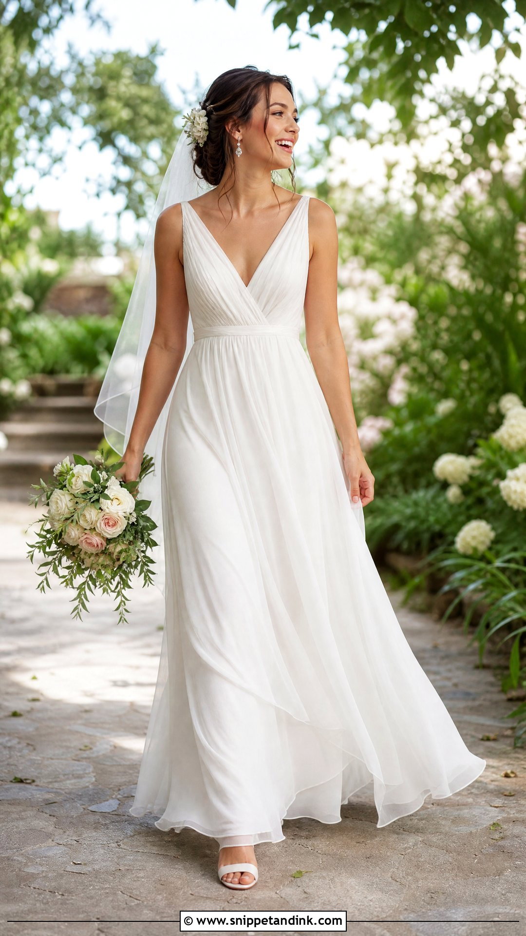 Chiffon Empire Waist Wedding Dress - Snippet and Ink - 20 Wedding Dress Material Fabrics Ideas