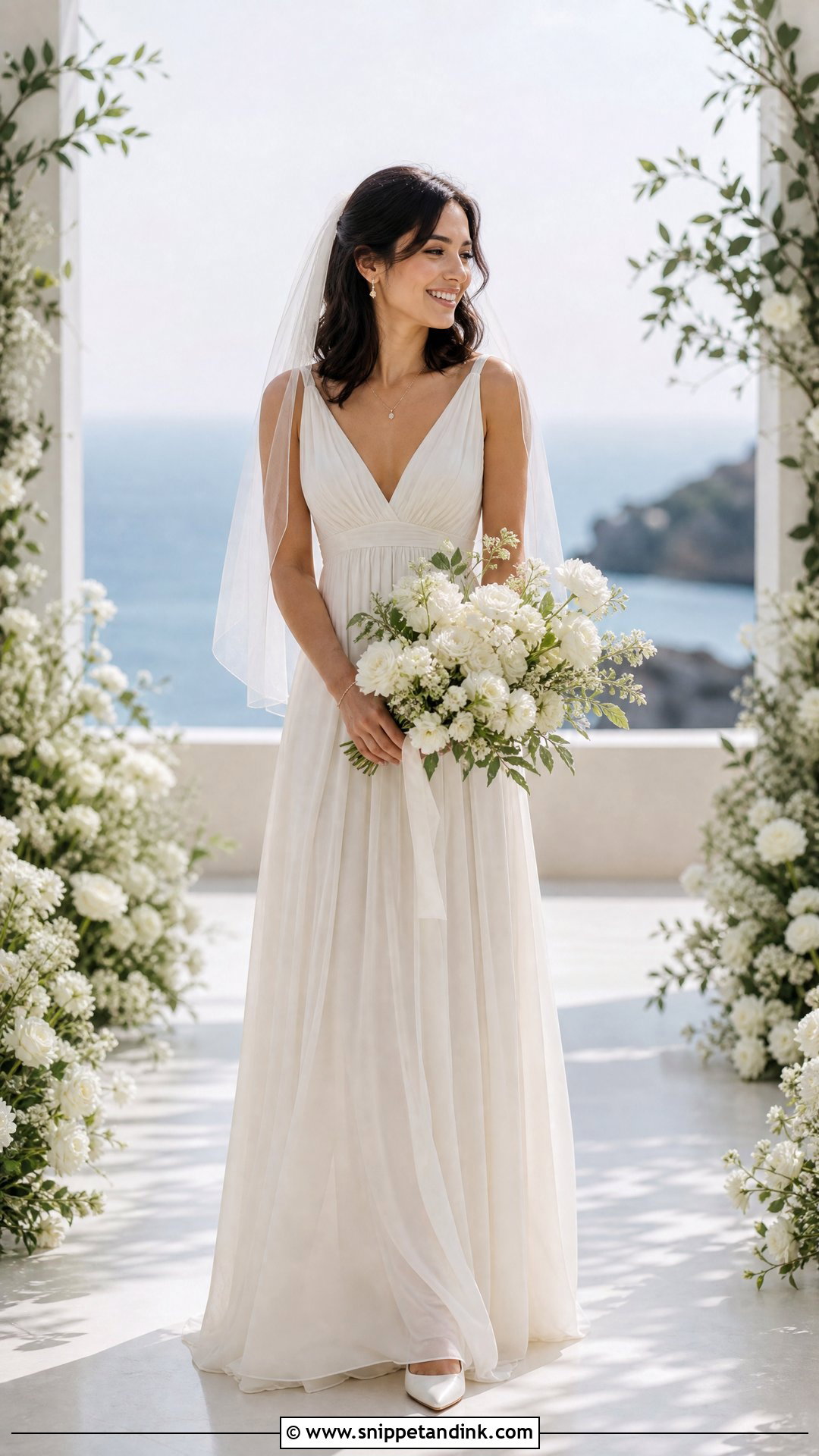 Chiffon Empire Waist Wedding Dress - Snippet and Ink - 20 Wedding Dresses for Petite Brides