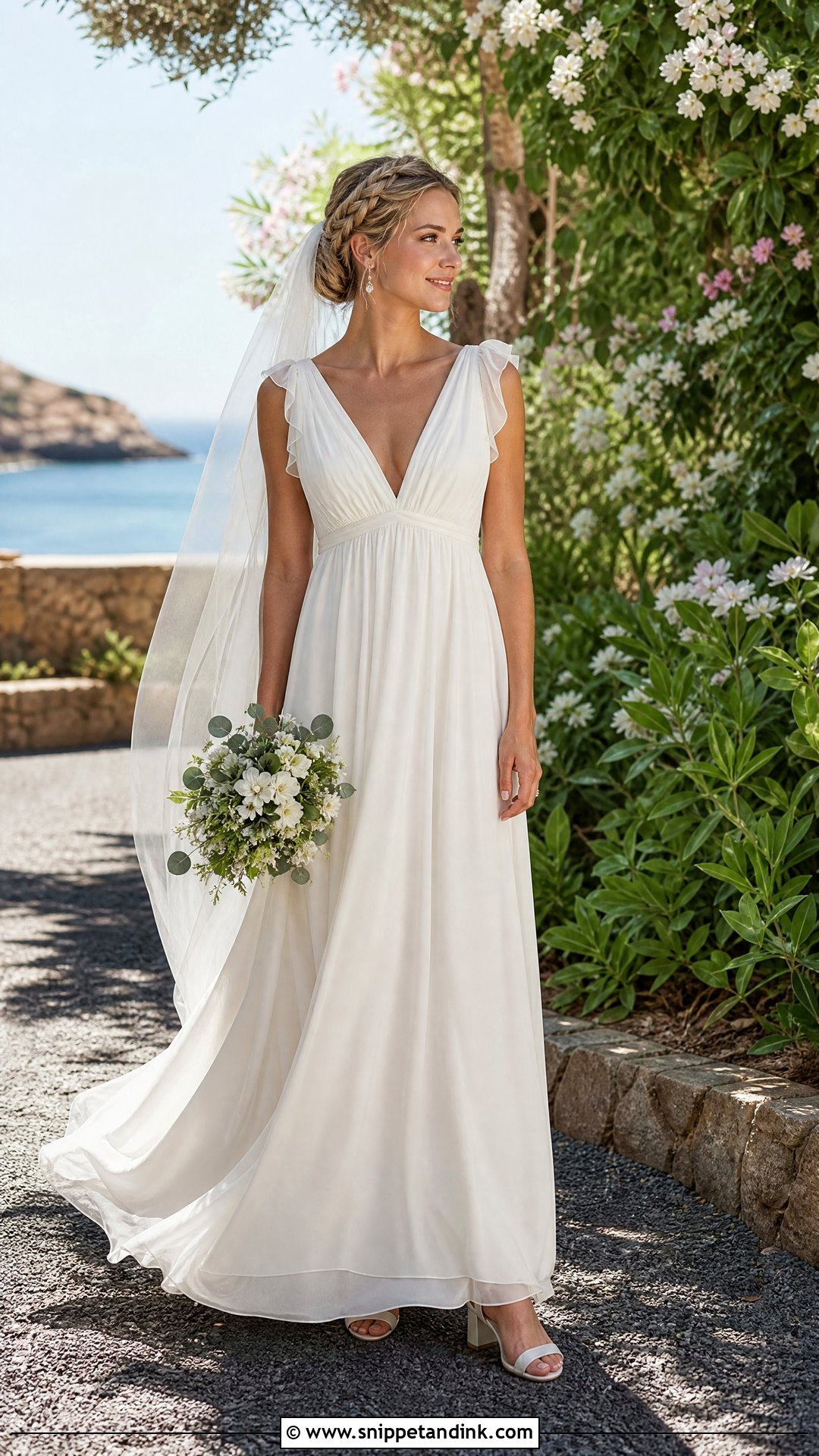 Chiffon Empire Waist Wedding Dress - Snippet and Ink - 20 Wedding Dresses Women