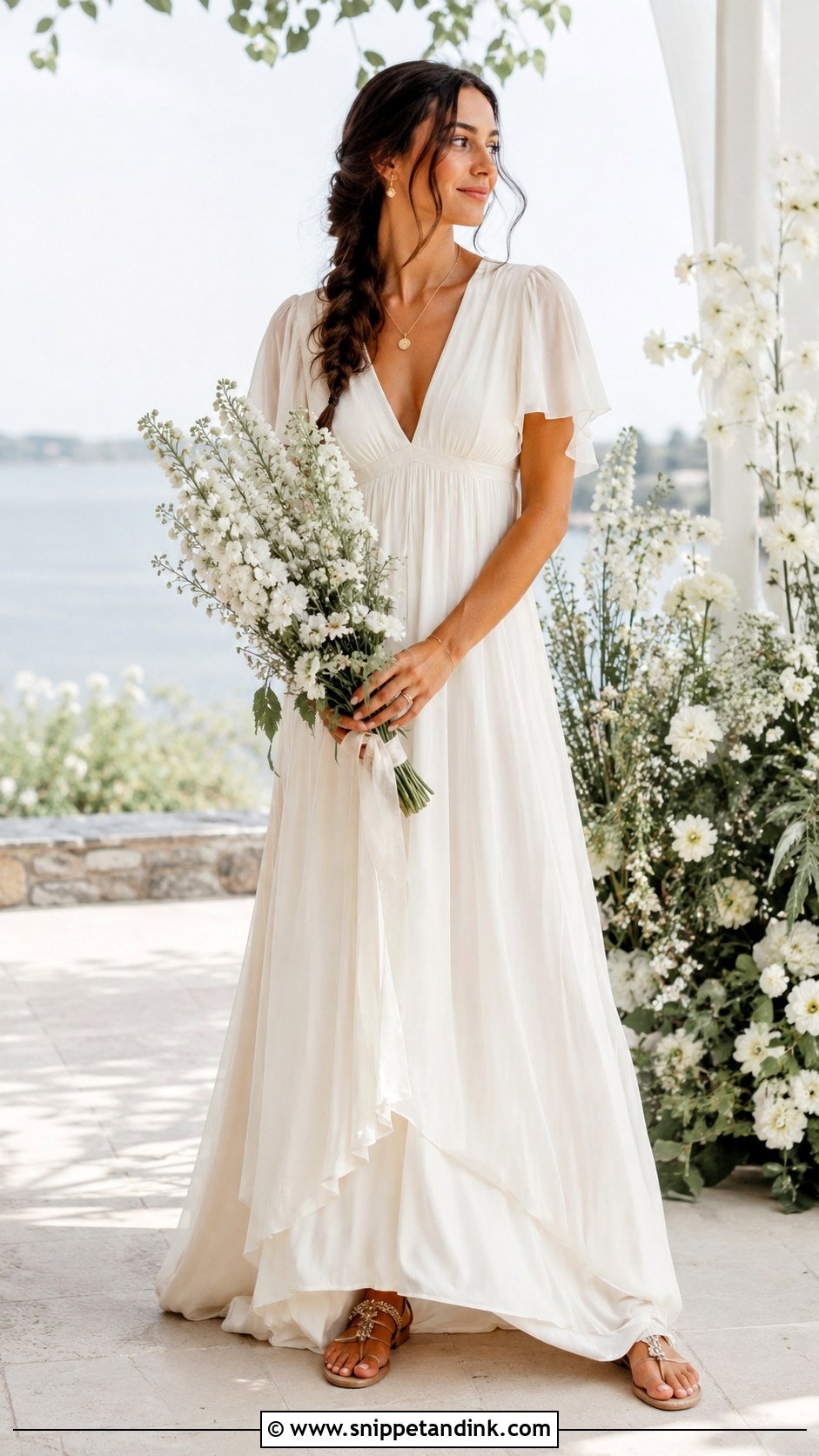 Chiffon Empire Waist Wedding Dress - Snippet and Ink - 20 Natural Wedding Dress Ideas