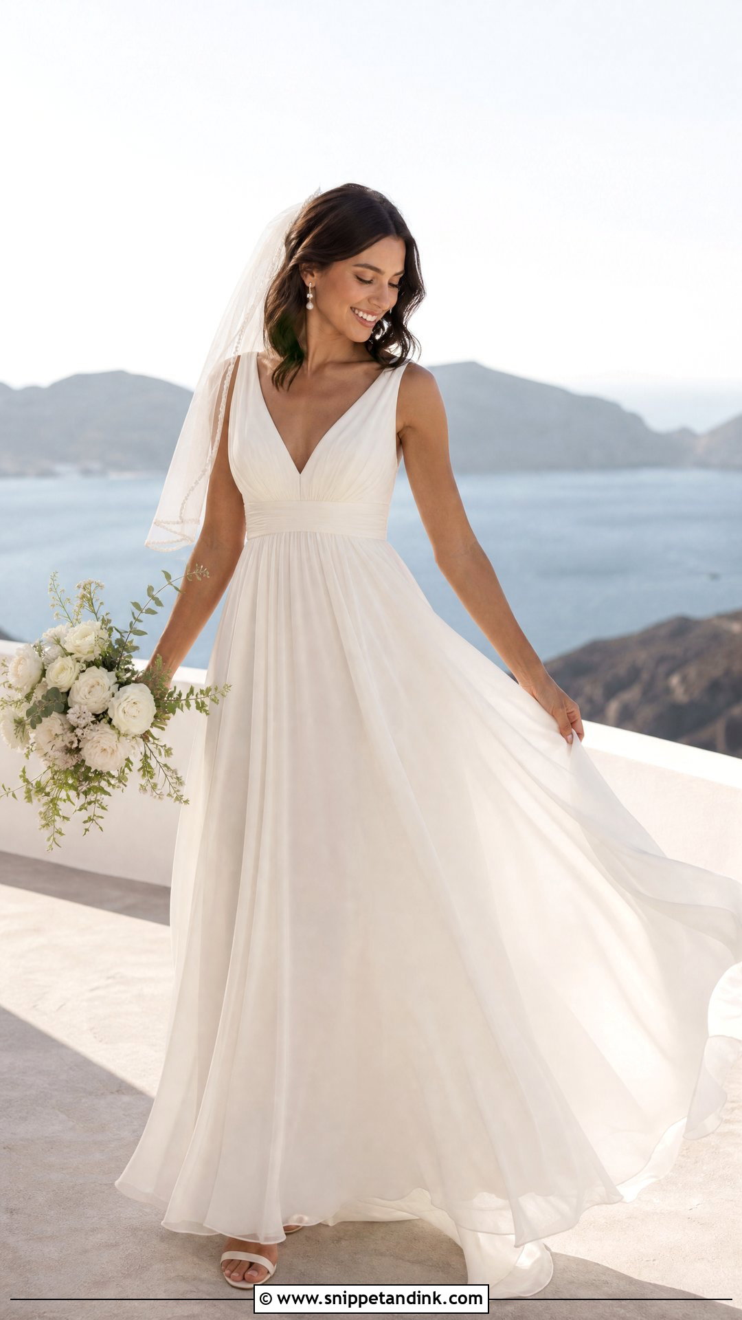 Chiffon Empire Waist Wedding Dress - Snippet and Ink - 20 Elegant Wedding Dress Inspo Ideas