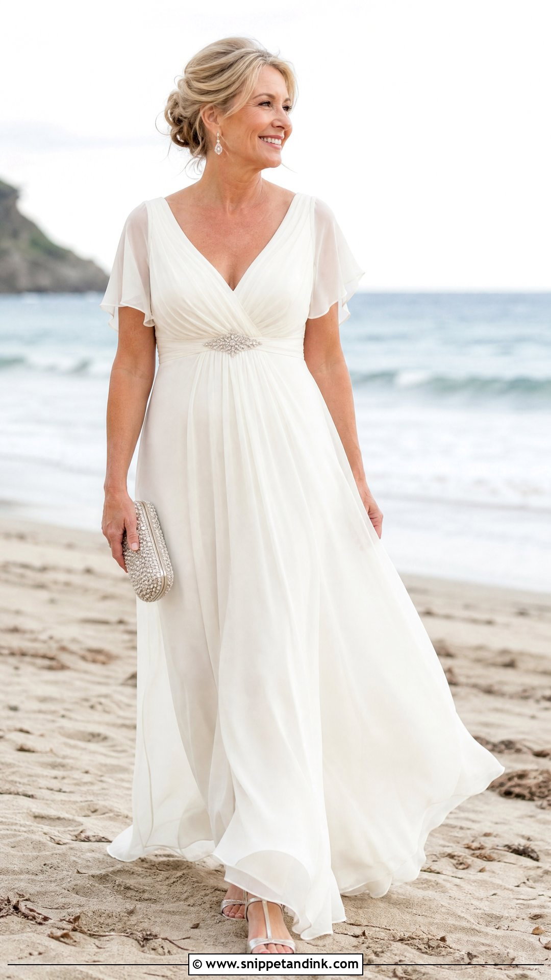Chiffon Empire Waist Wedding Dress - Snippet and Ink - 20 Older Women Wedding Dresses