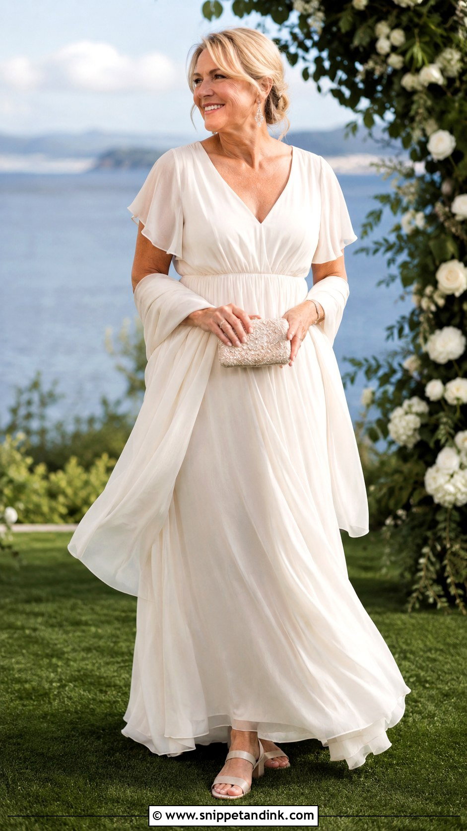 Chiffon Empire Waist Wedding Dress - Snippet and Ink - 20 2nd Marriage Wedding Dress Older Bride Ideas