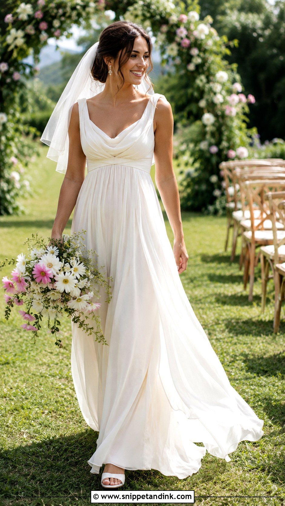 Chiffon Empire Waist Wedding Dress - Snippet and Ink - 20 Bridal Frocks Gowns Wedding Dresses