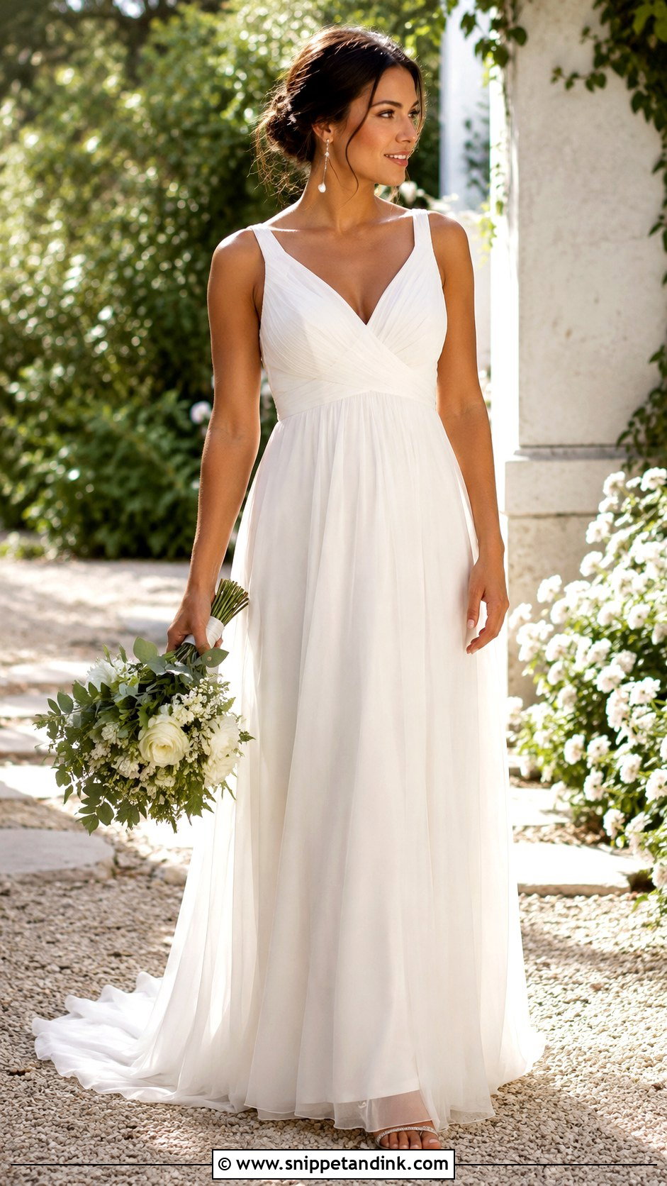 Chiffon Empire Waist Wedding Dress - Snippet and Ink - 20 Easy Wedding Dress Ideas