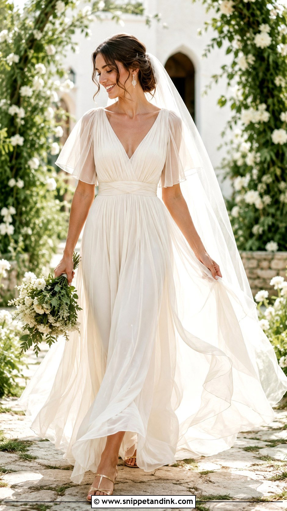 Chiffon Fairy Wedding Dress - Snippet and Ink - 20 Fairy Wedding Gown Ideas
