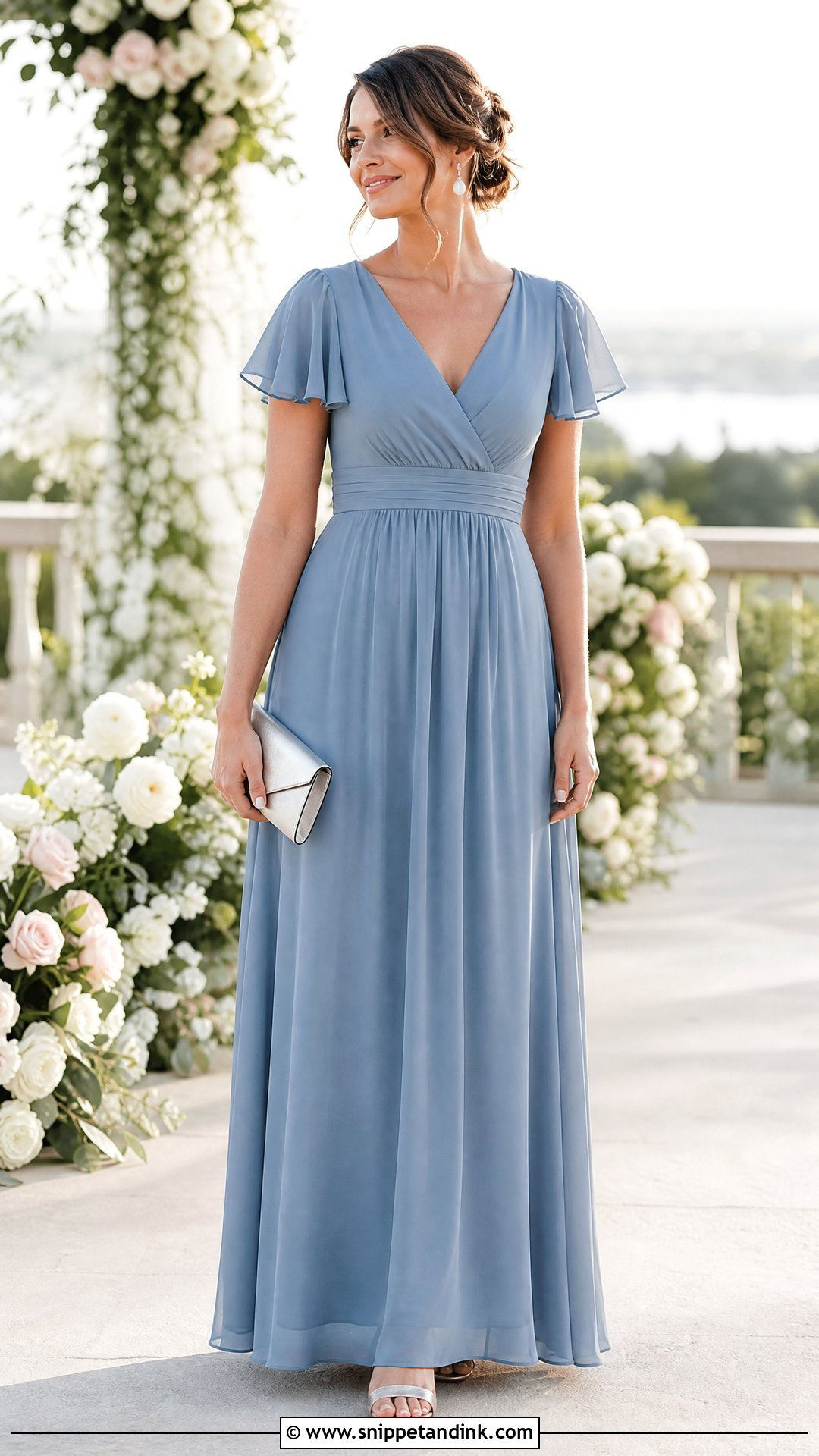 Chiffon Flutter Sleeve Sister of the Bride Dress - Snippet and Ink - 20 Sister of the Bride Wedding Dresses