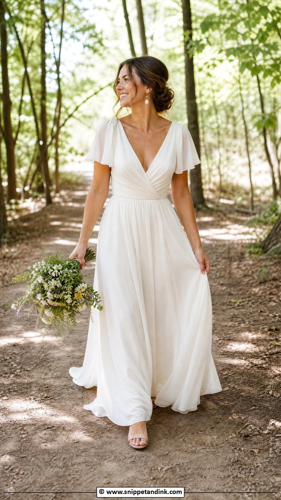 Chiffon Forest Wedding Dress - Snippet and Ink - 35 Forest Wedding Dress Ideas