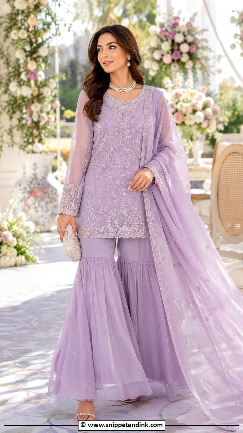 Chiffon Gharara Dress - Snippet and Ink - 25 Grara Dress Pakistani Wedding Ideas