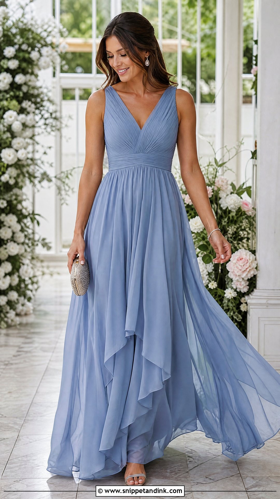 Chiffon Gown With Delicate Sandals - Snippet and Ink - 25 Trending Gowns