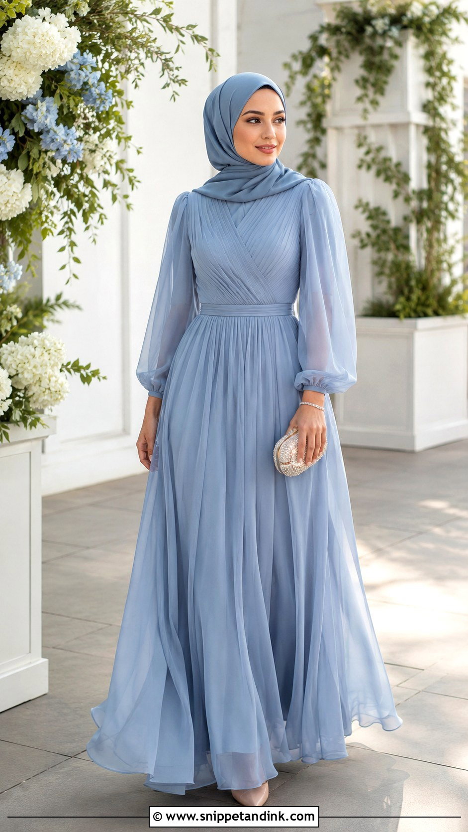 Chiffon Gown With Hijab - Snippet and Ink - 25 Gown with Hijab Ideas