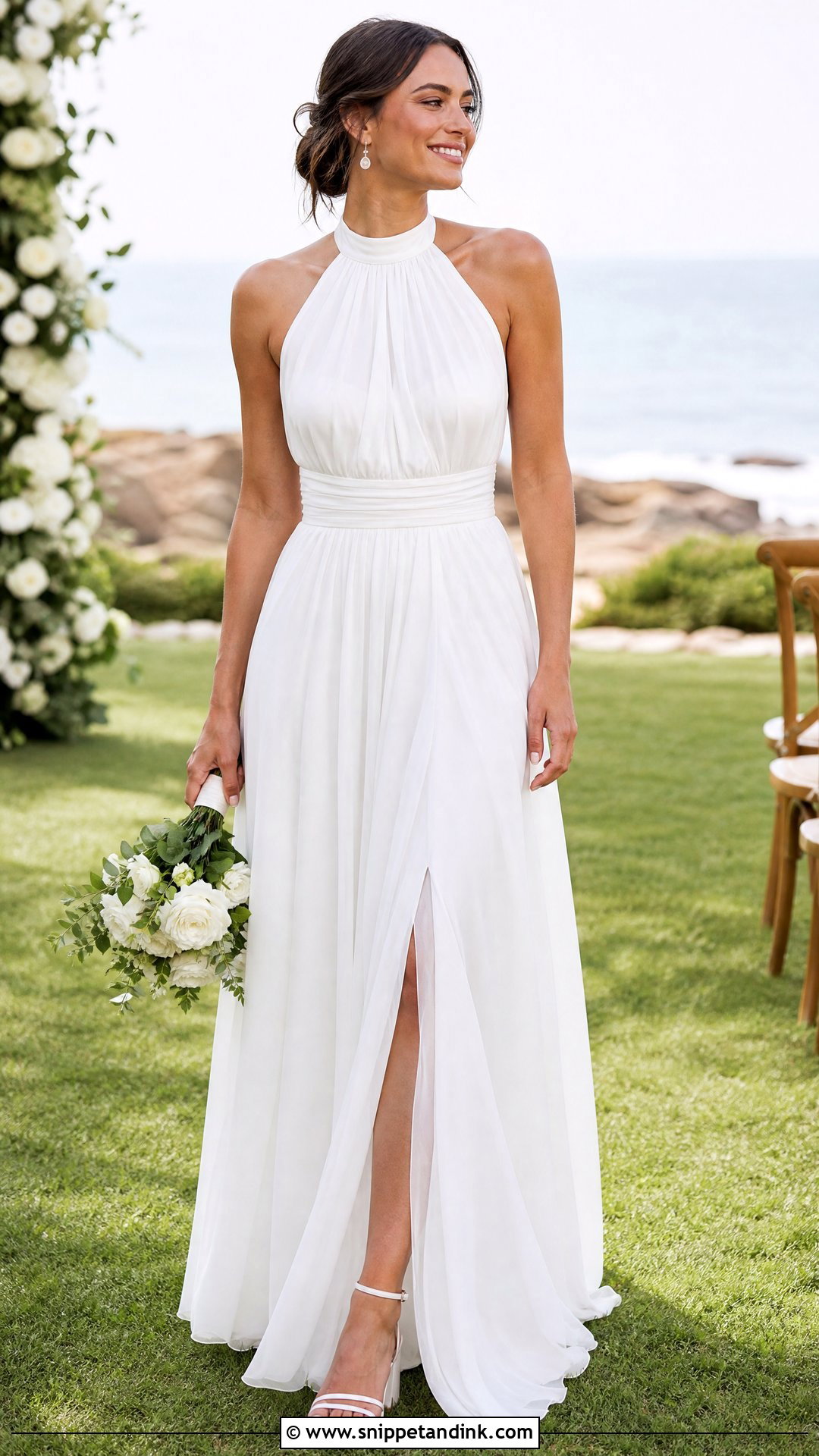 Chiffon Halter Wedding Gown - Snippet and Ink - 25 Halter Wedding Gown Ideas
