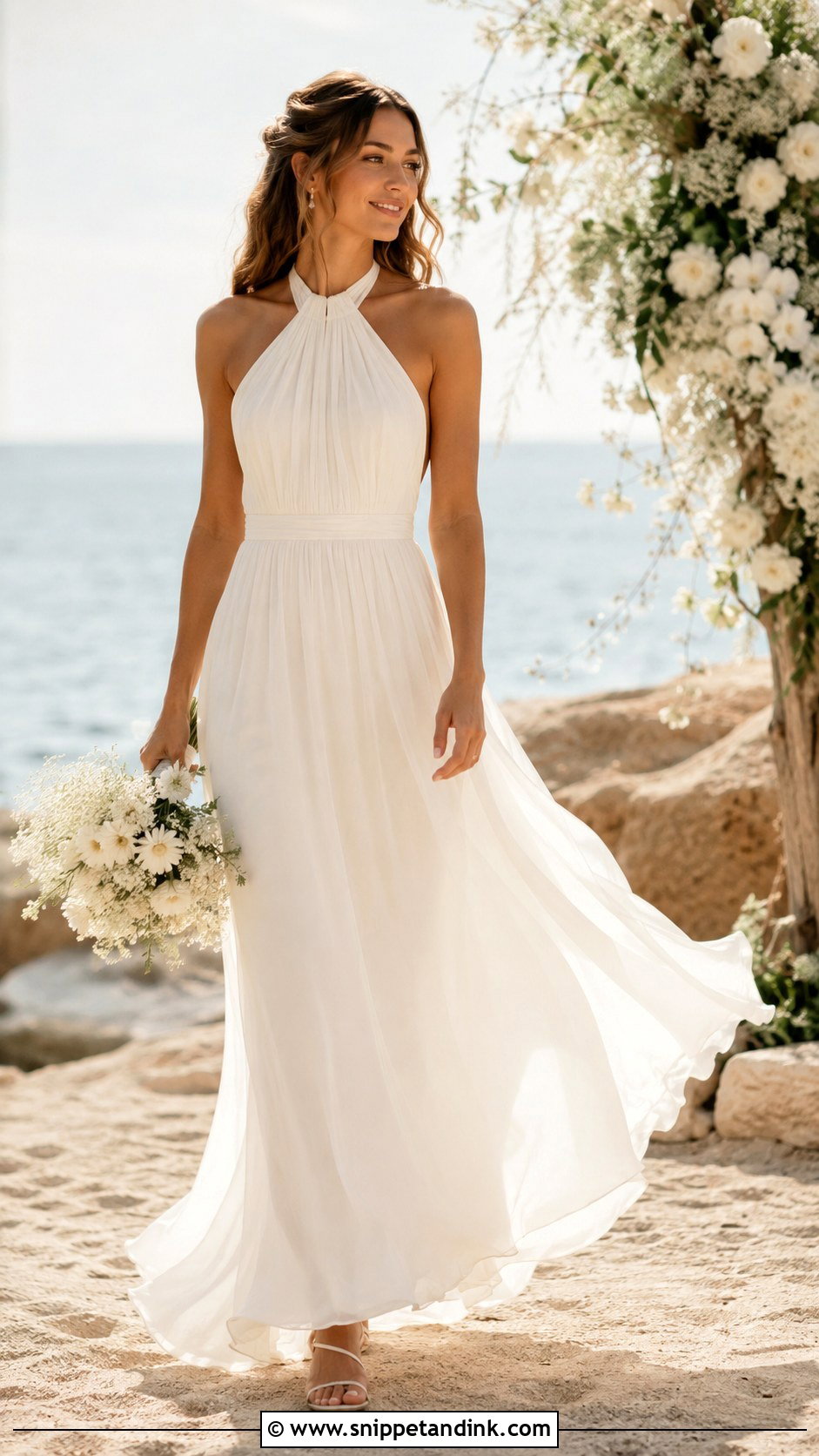 Chiffon Halterneck Wedding Dress - Snippet and Ink - 30 Halterneck Wedding Dress Ideas