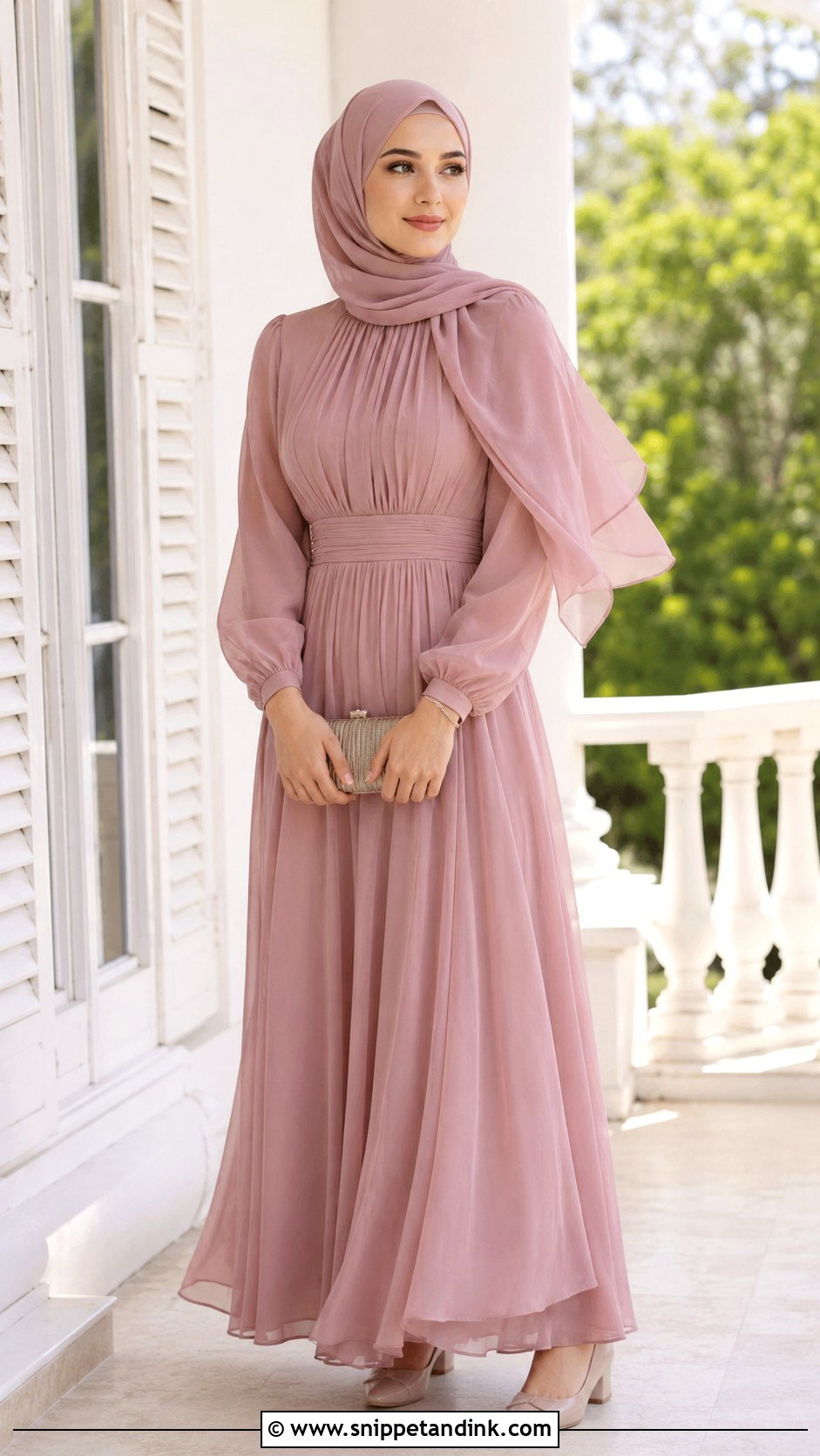 Chiffon Head Veil Outfit - Snippet and Ink - 25 Head Veil Ideas