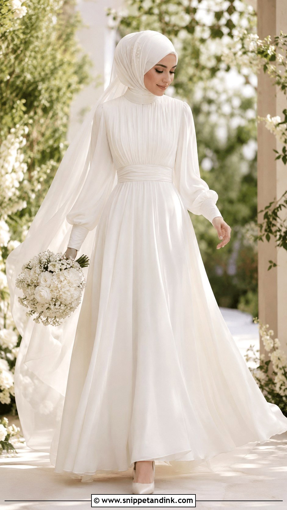 Chiffon Hijab Wedding Dress - Snippet and Ink - 25 Simple Hijab Wedding Dresses