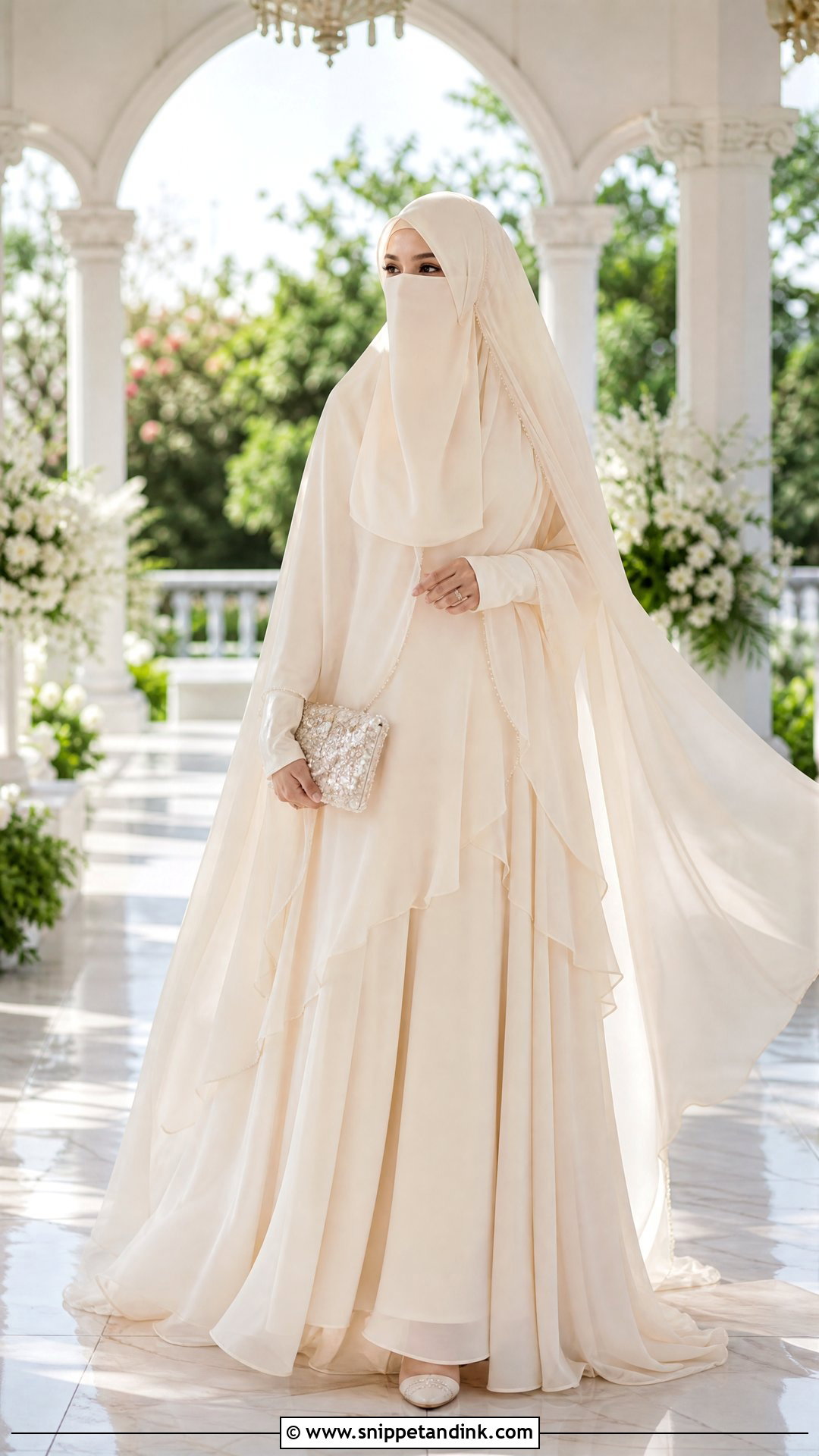 Chiffon Khimar Niqab Wedding Dress - Snippet and Ink - 25 Niqab Wedding Dress Ideas