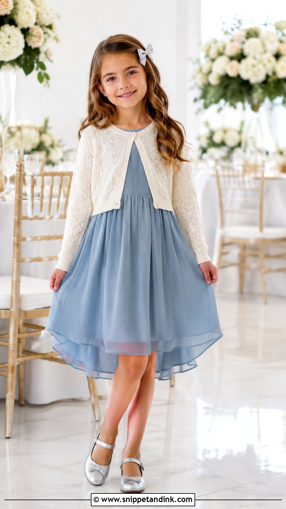 Chiffon Kids Dress With Cardigan - Snippet and Ink - 25 Kids Dresses for Weddings