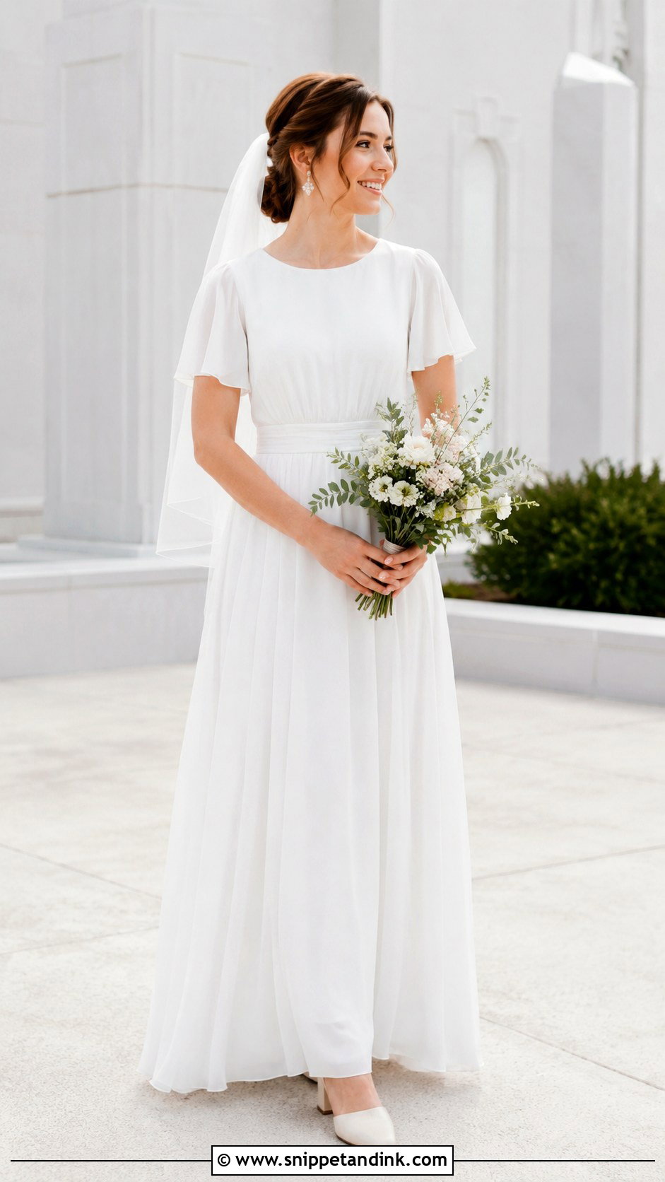 Chiffon LDS Wedding Dress - Snippet and Ink - 25 Lds Wedding Dresses