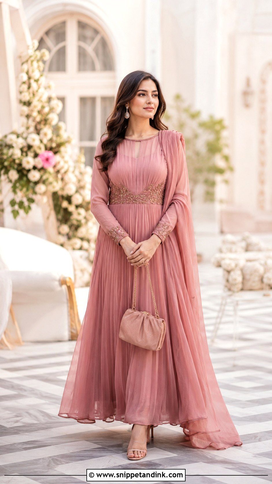 Chiffon Long Frock for Wedding - Snippet and Ink - 25 Long Frock Designs for Wedding