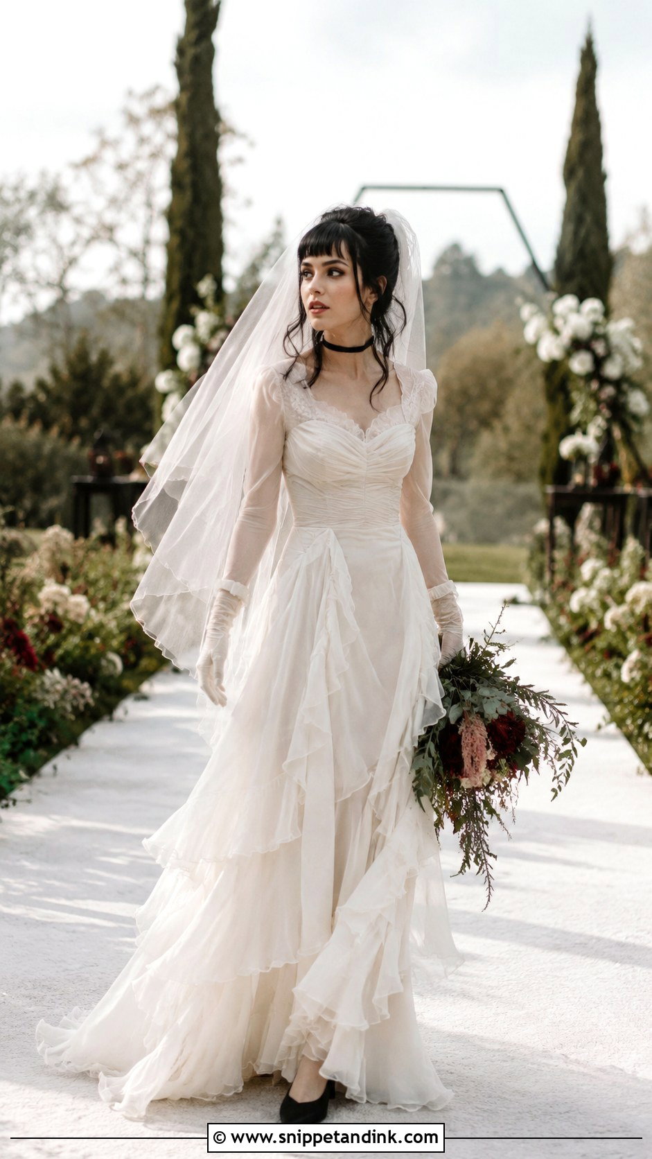 Chiffon Lydia Deetz Wedding Dress - Snippet and Ink - 20 Lydia Deetz Wedding Dress Ideas