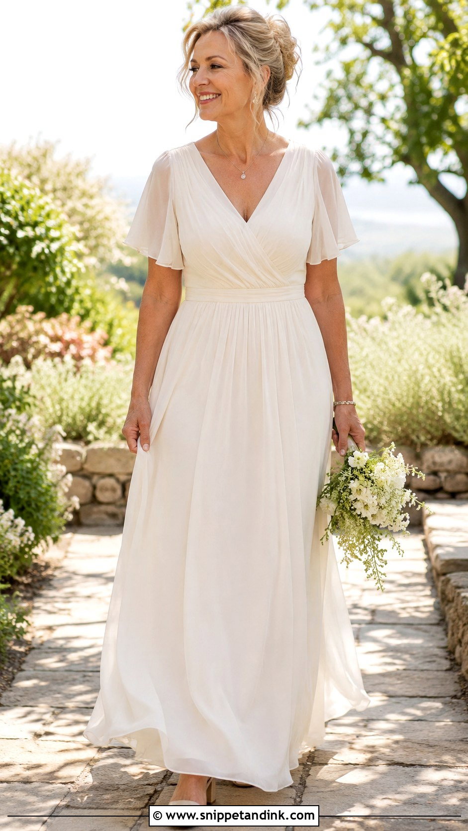 Chiffon Maxi Dress For Second Wedding - Snippet and Ink - 25 2nd Wedding Dress Over 40 Ideas