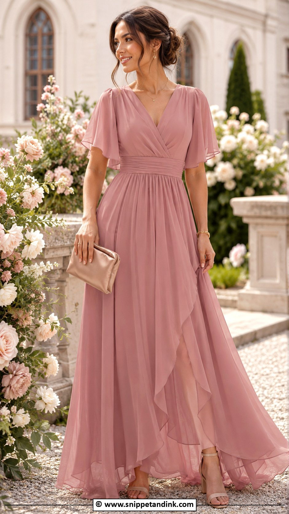 Chiffon Maxi Dress For Spring Wedding - Snippet and Ink - 30 Spring Wedding Dress Ideas