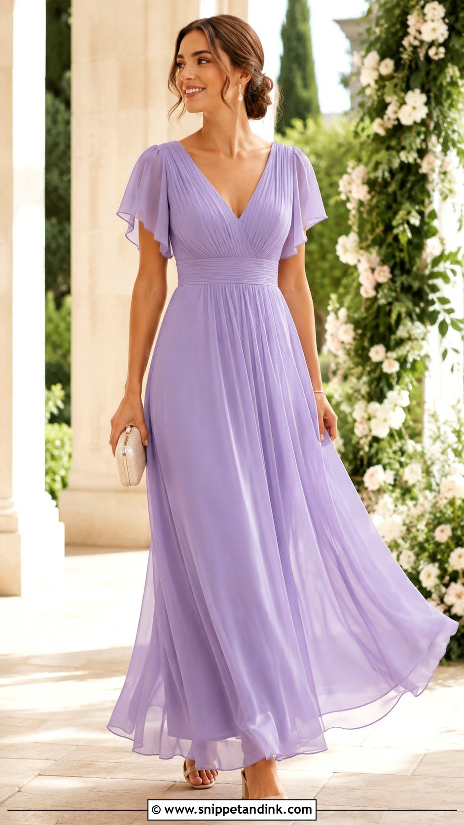 Chiffon Maxi Dress Wedding Guest Outfit - Snippet and Ink - 25 Summer Wedding Outfit Ideas